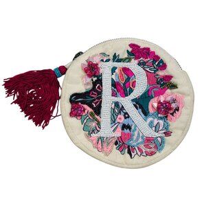 Anthropologie Anna Harlow Russo “R” Monogram Pouch Tassel Boho